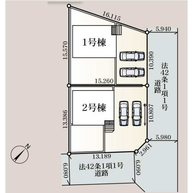 【販売中物件：1号棟、2号棟】