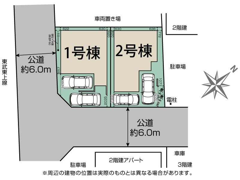 坂戸市関間4丁目2棟 区画図