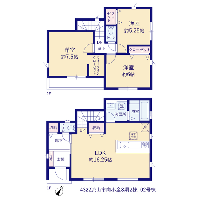 グラファーレ4322流山市向小金８期２棟の見取り図