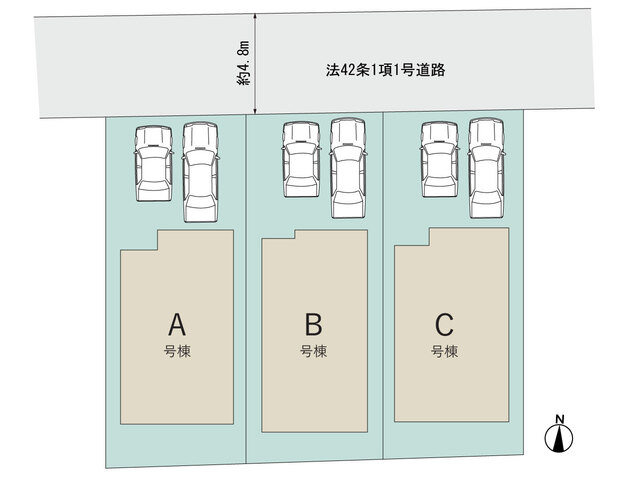 【販売中物件：A号棟、B号棟、C号棟】