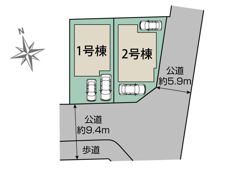 ブルーミングガーデン神戸市垂水区神陵台９丁目２棟の見取り図