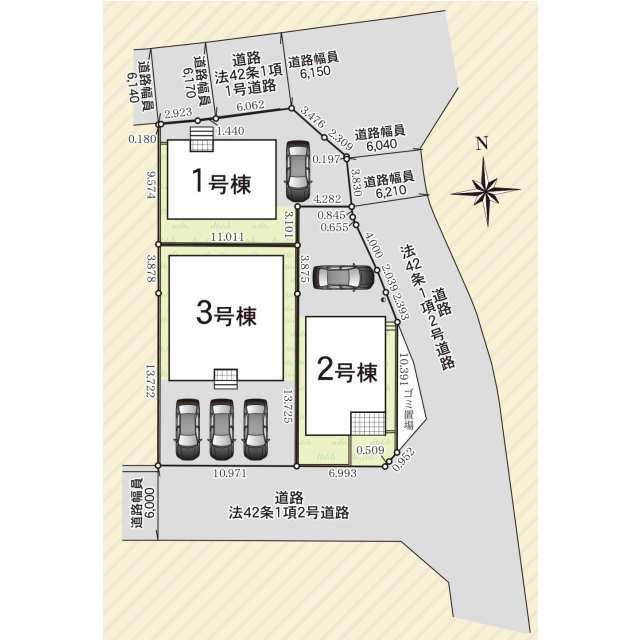 【販売中物件：1号棟、2号棟】