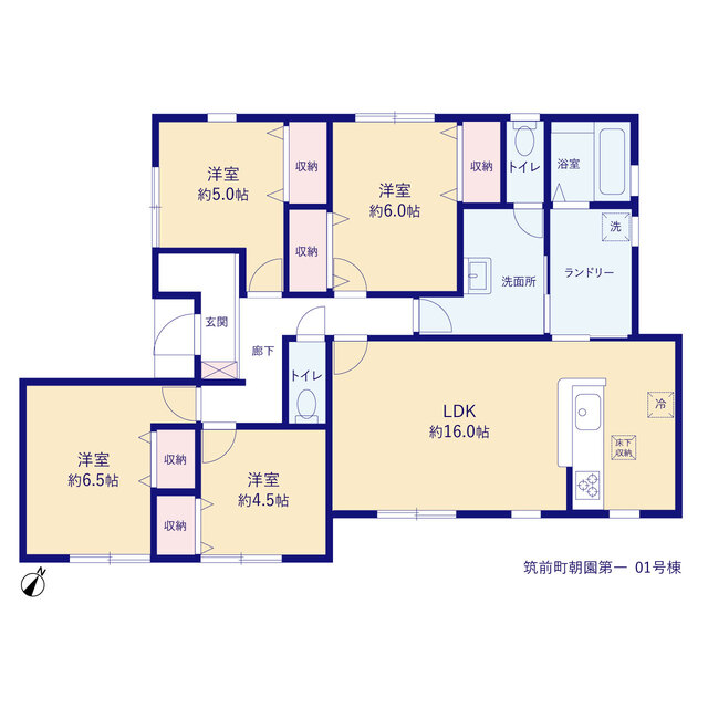 リーブルガーデン筑前町朝園第一の見取り図