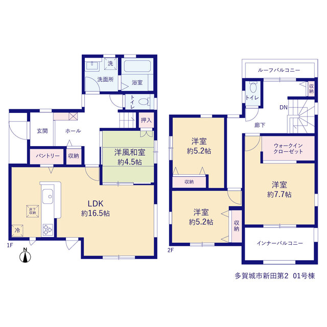 リーブルガーデン多賀城市新田第２の見取り図