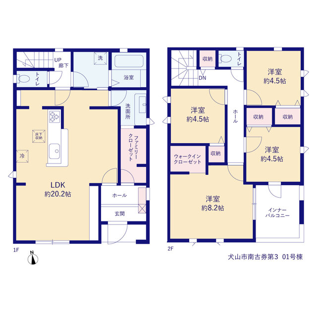 リーブルガーデン犬山市南古券第３の見取り図