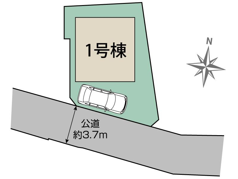 調布市多摩川3丁目1棟 区画図 【販売中物件：1号棟】