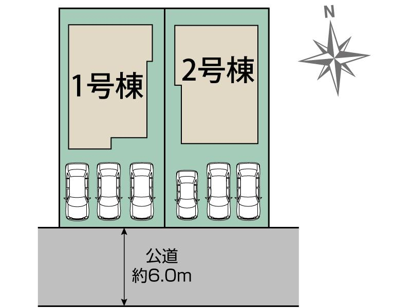 あきる野原小宮2棟 区画図 【販売中物件：1号棟、2号棟】
