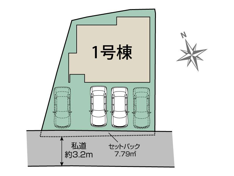 熊本市南区近見1丁目1棟 区画図 【販売中物件：1号棟】