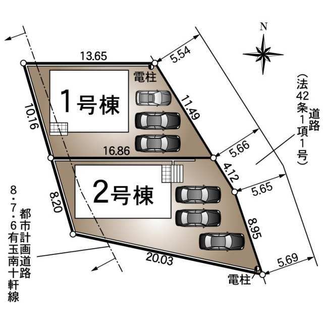クレイドルガーデン浜松市中央区小池町 第1の見取り図