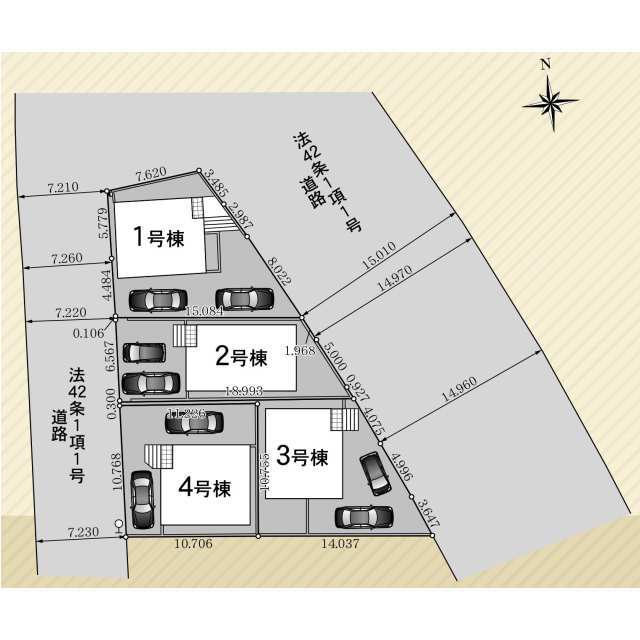 【販売中物件：1号棟、2号棟、3号棟】