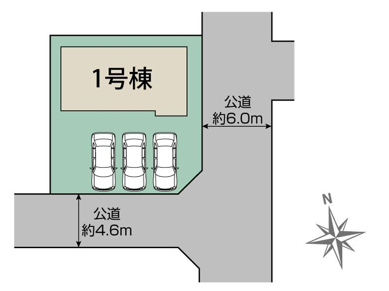 高崎市下佐野町1棟 区画図 【販売中物件：1号棟】