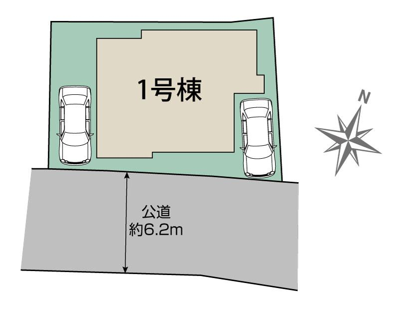 高砂市米田町米田新1棟 区画図 【販売中物件：1号棟】