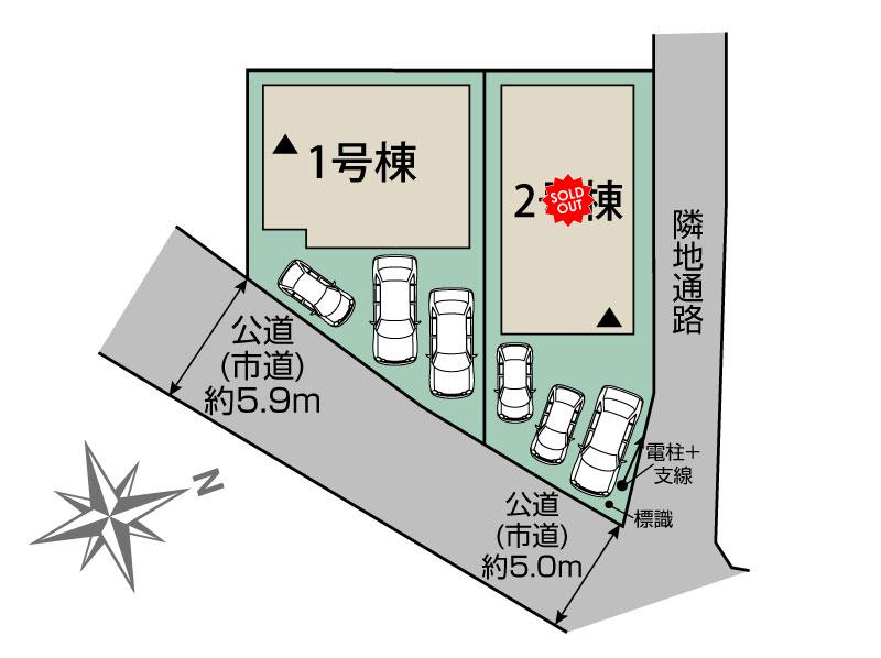 ブルーミングガーデンうるま市田場２期２棟の見取り図