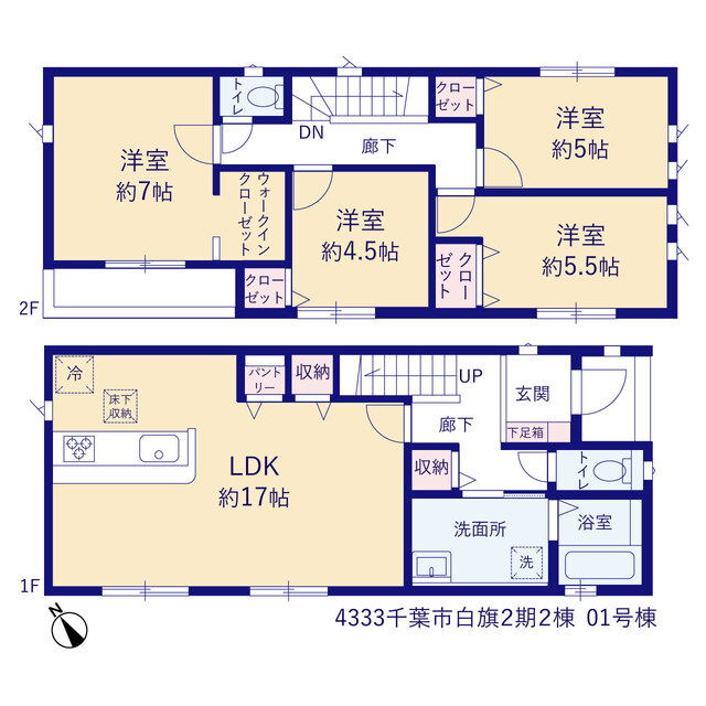 グラファーレ4333千葉市白旗２期２棟の見取り図