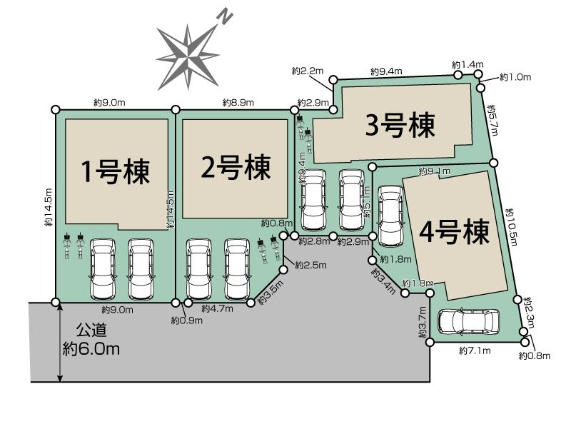 ブルーミングガーデン高石市東羽衣６丁目４棟の見取り図