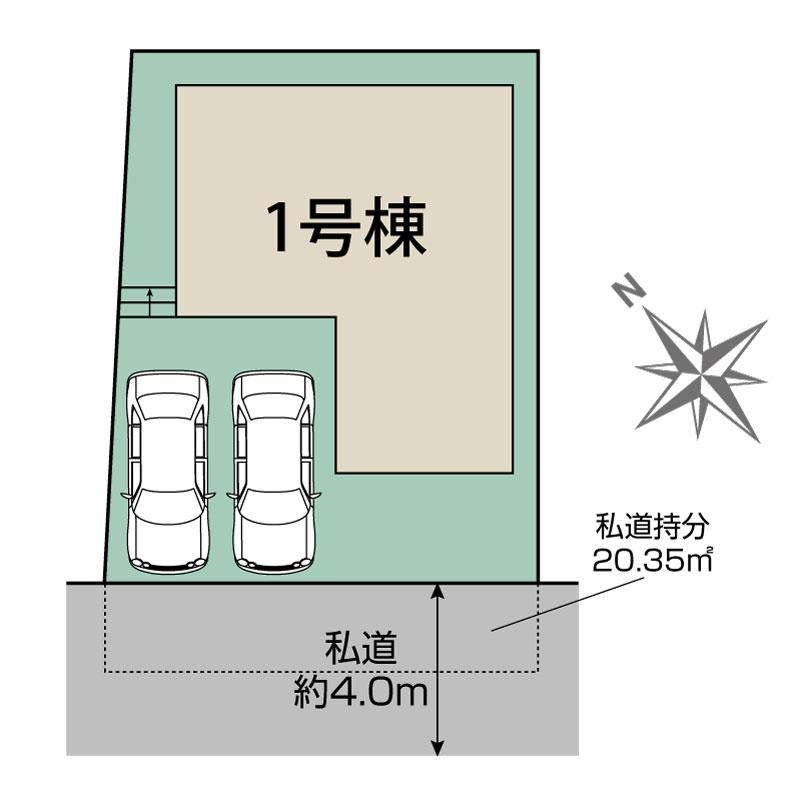 船橋市松が丘1丁目1棟 区画図 【販売中物件：1号棟】