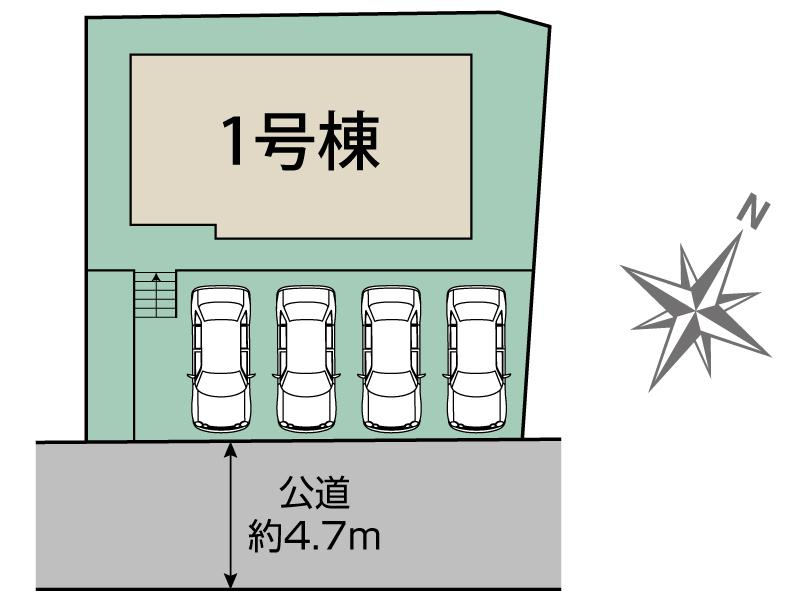 安芸郡熊野町神田1棟 区画図 【販売中物件：1号棟】