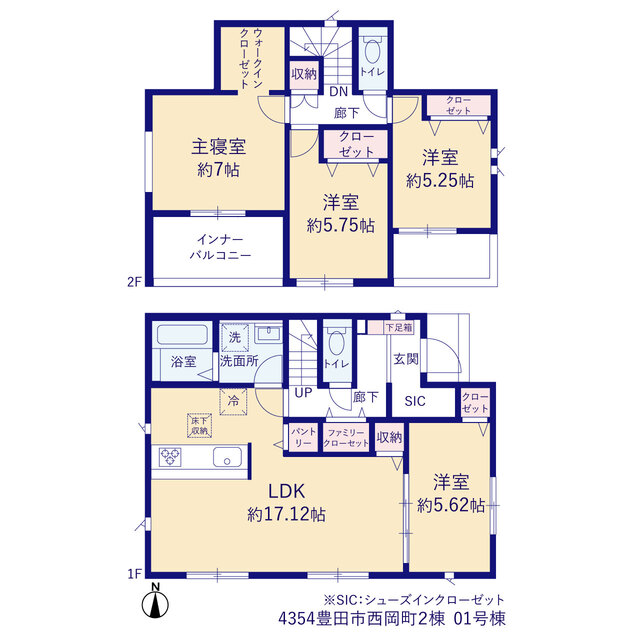 グラファーレ4354豊田市西岡町２棟の見取り図
