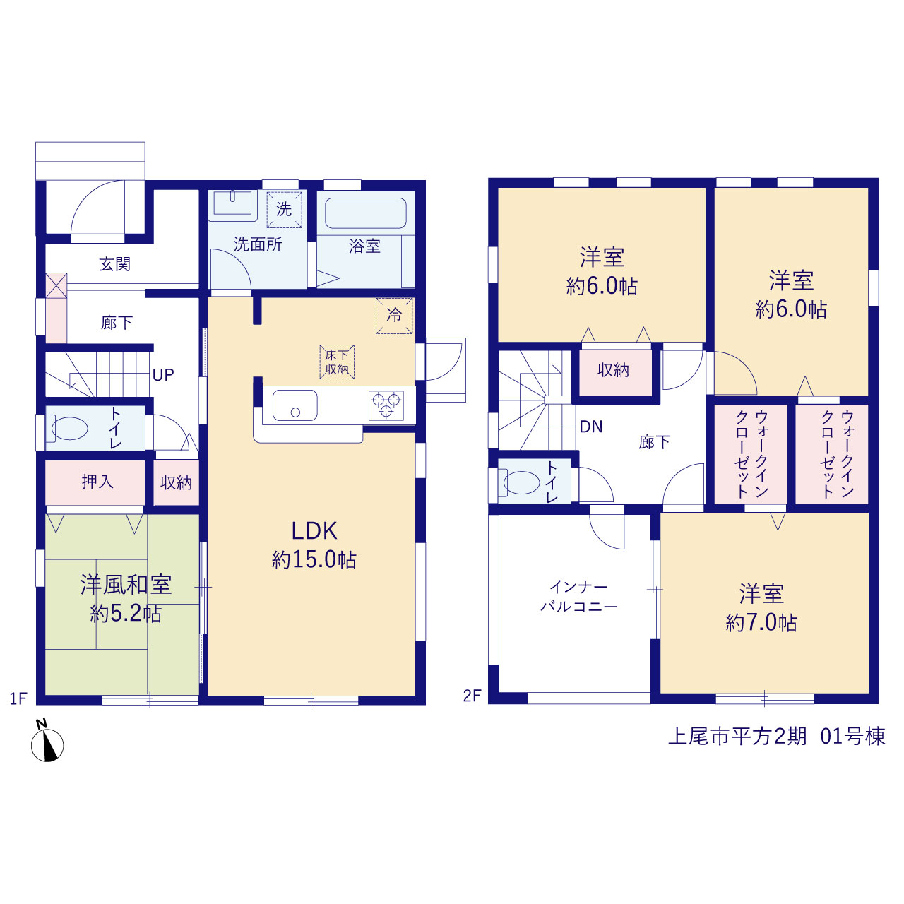 リーブルガーデン上尾市平方２期の見取り図