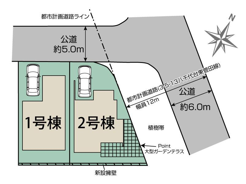 ブルーミングガーデン八千代市八千代台北１１丁目２棟の見取り図