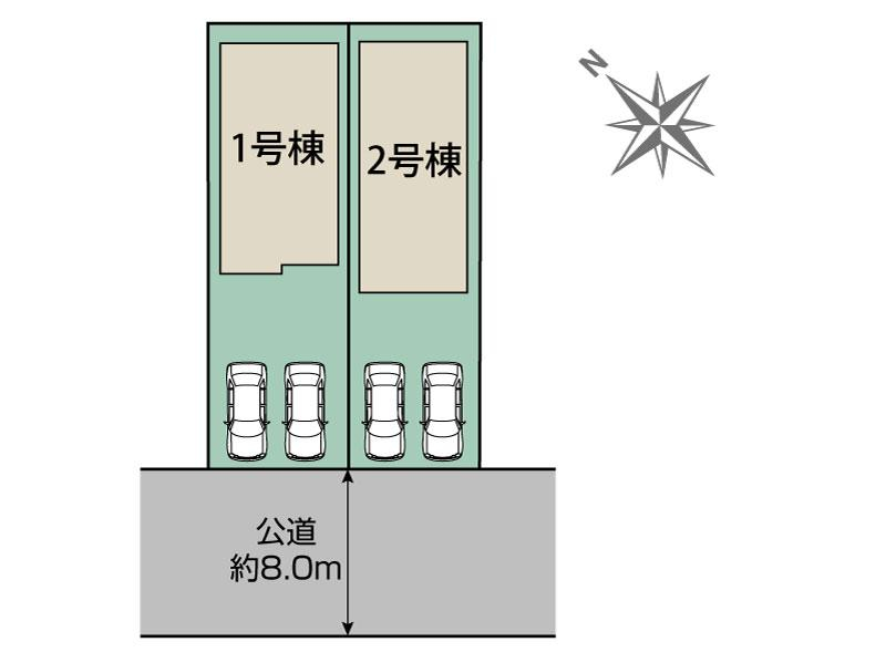 ブルーミングガーデン江別市東野幌本町２棟の見取り図