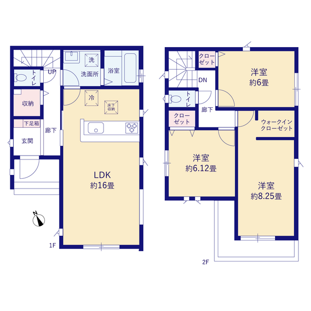 グラファーレ4341鎌ヶ谷市東中沢１７期１棟の見取り図