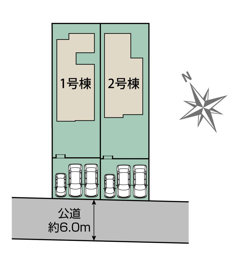 ブルーミングガーデン宇都宮市平松３丁目　２棟の見取り図