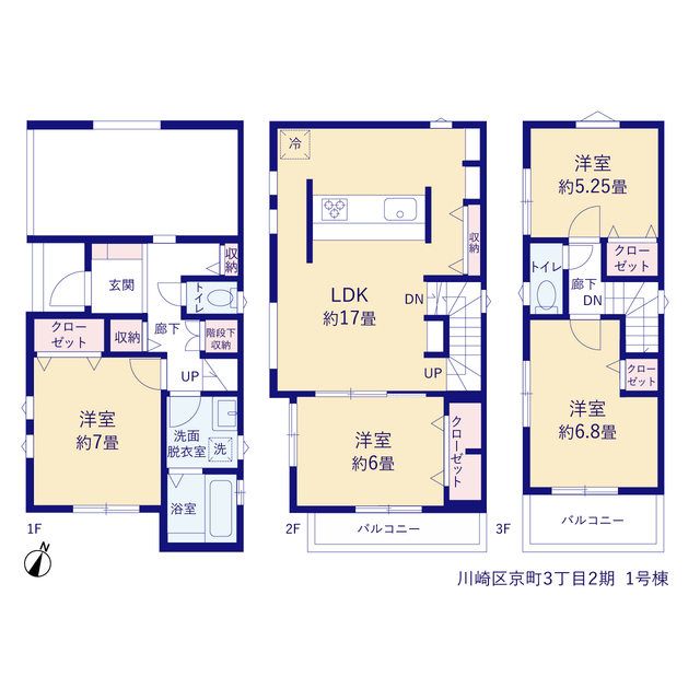 リーブルガーデン川崎区京町３丁目２期の見取り図