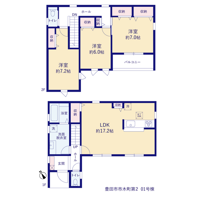 リーブルガーデン豊田市市木町第２の見取り図