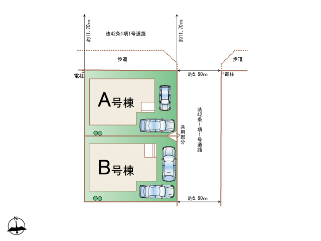 ハートフルタウン上余田805番の見取り図