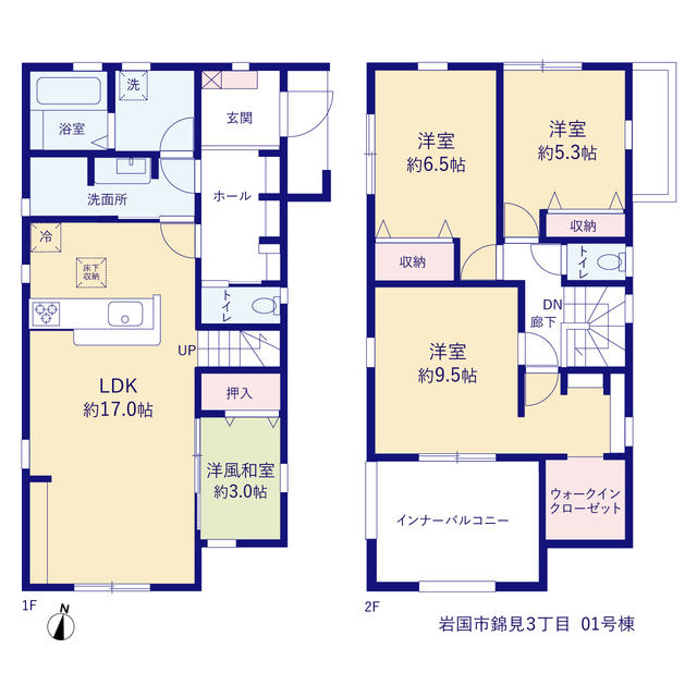 リーブルガーデン岩国市錦見３丁目の見取り図