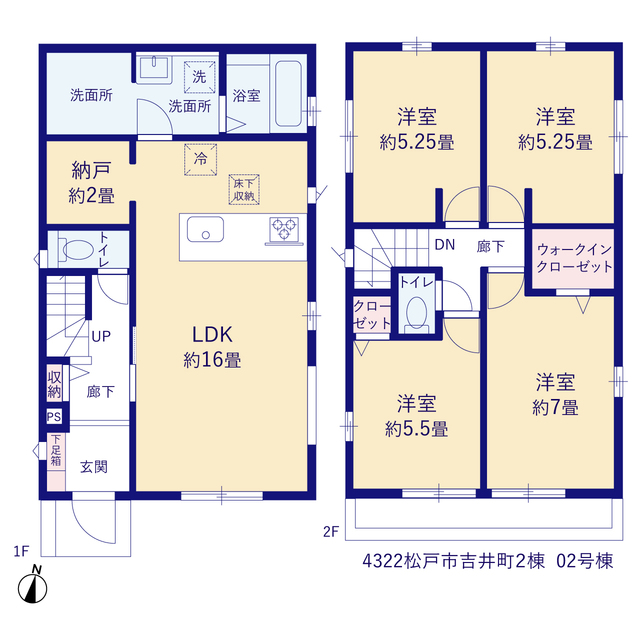グラファーレ4322松戸市吉井町２棟の見取り図