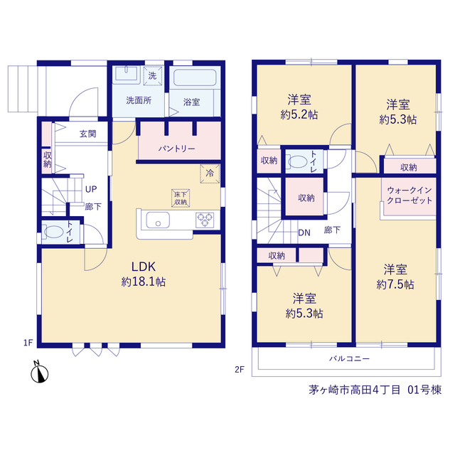 リーブルガーデン茅ヶ崎市高田４丁目の見取り図