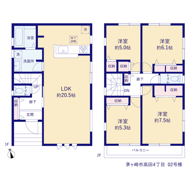リーブルガーデン茅ヶ崎市高田４丁目の見取り図