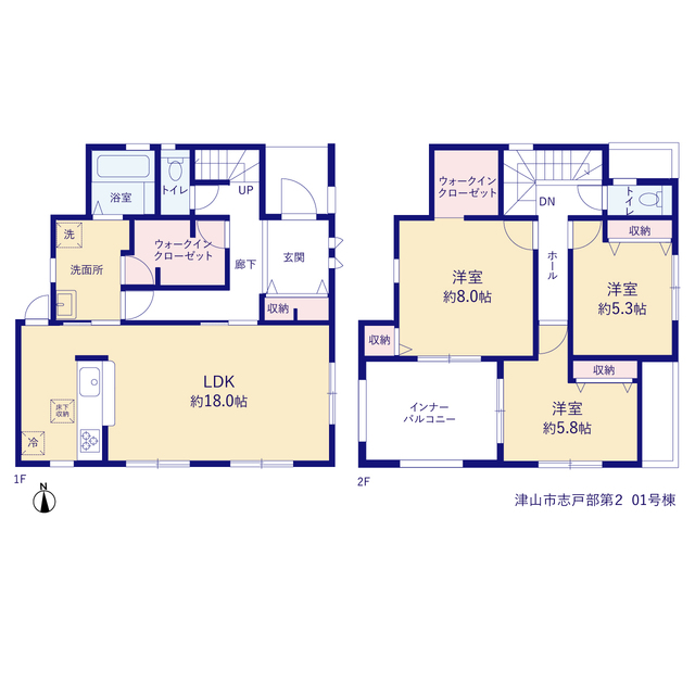 リーブルガーデン津山市志戸部第２の見取り図