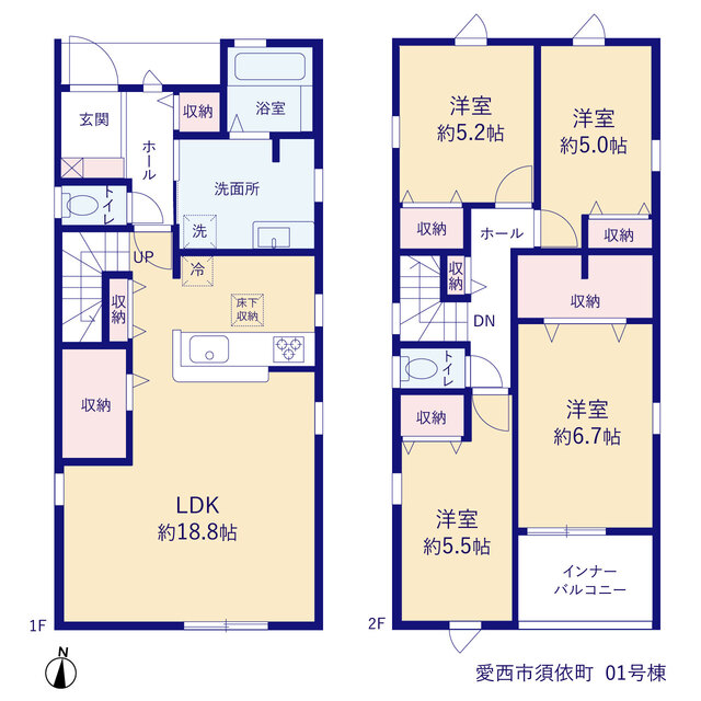 リーブルガーデン愛西市須依町の見取り図