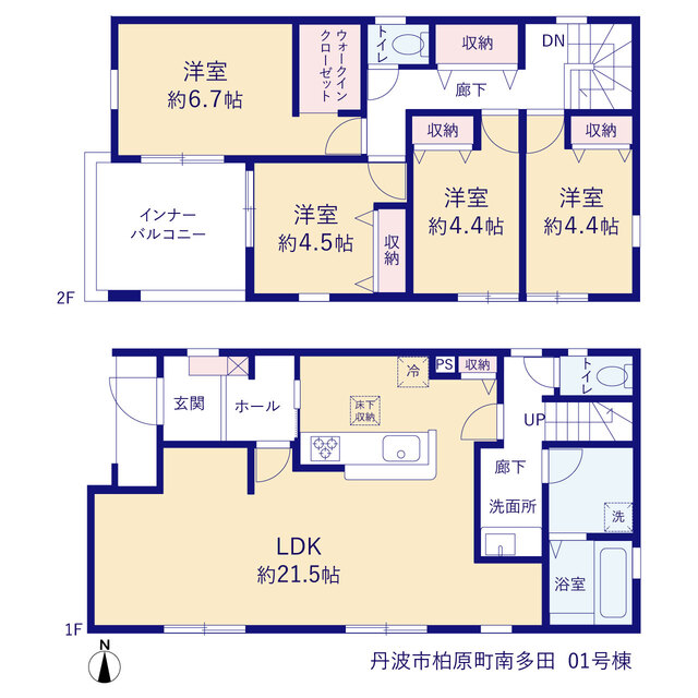 リーブルガーデン丹波市柏原町南多田の見取り図