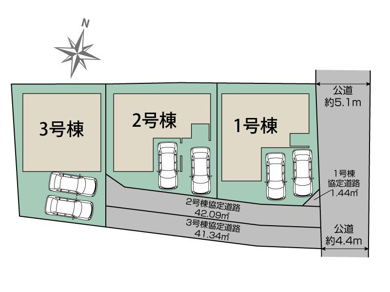 ブルーミングガーデン伊丹市野間５丁目３棟の見取り図