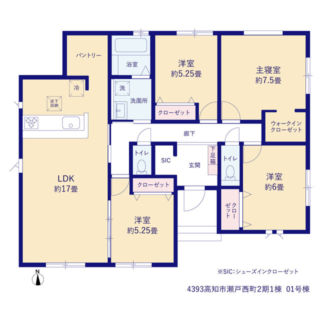 グラファーレ4393高知市瀬戸西町２期１棟の見取り図
