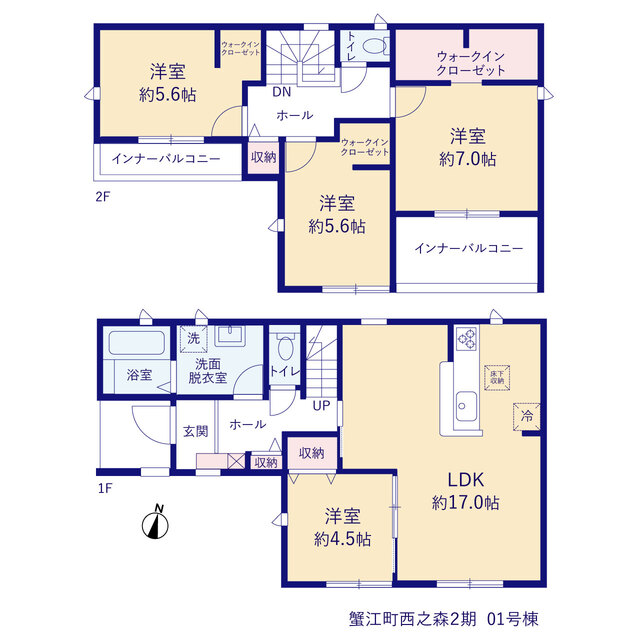 リーブルガーデン蟹江町西之森２期の見取り図