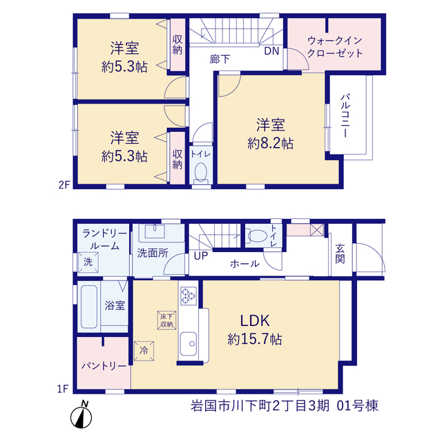 リーブルガーデン岩国市川下町２丁目３期の見取り図