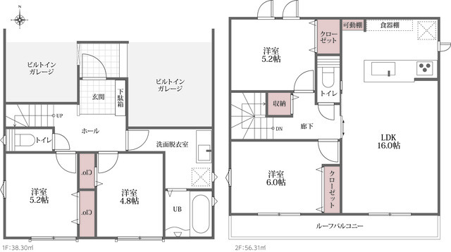 リナージュネクスジー岩倉市東町０１期の見取り図