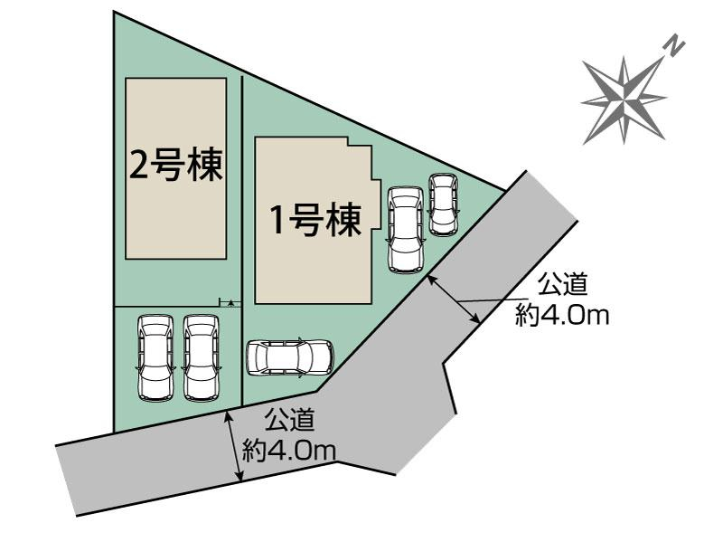 ブルーミングガーデン平塚市公所２棟の見取り図