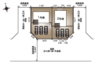【販売中物件：1号棟、2号棟】