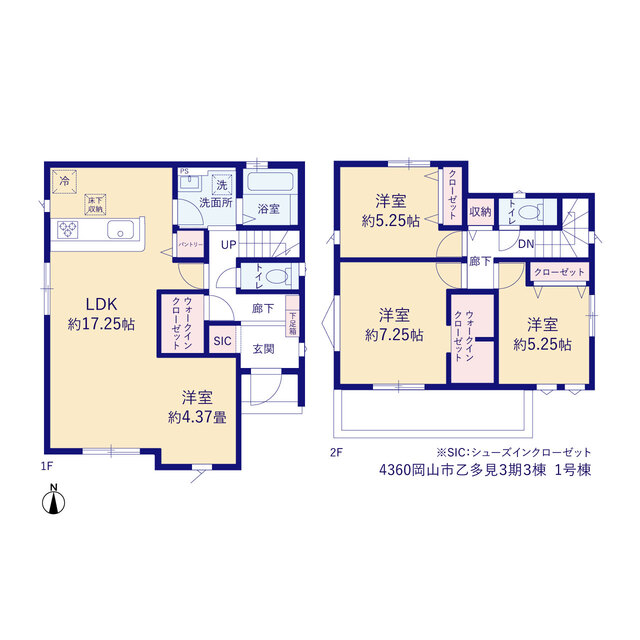 グラファーレ4360岡山市乙多見３期３棟の見取り図