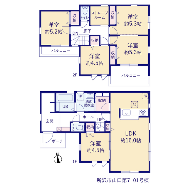 リーブルガーデン所沢市山口第７の見取り図