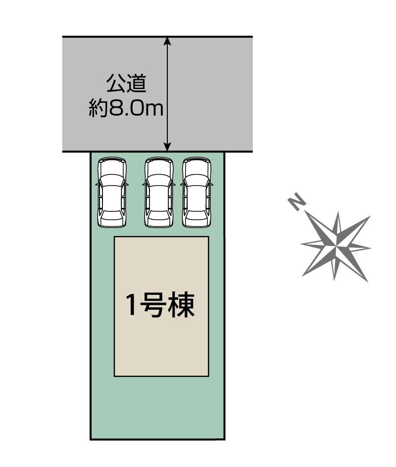 札幌市手稲区前田7条6丁目1棟 区画図 【販売中物件：1号棟】