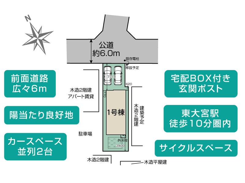 ブルーミングガーデンさいたま市見沼区東大宮２丁目１棟の見取り図