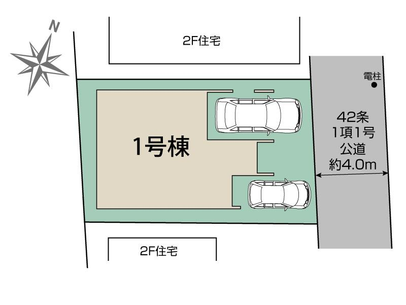 草加市新里町8期1棟 区画図 【販売中物件：1号棟】