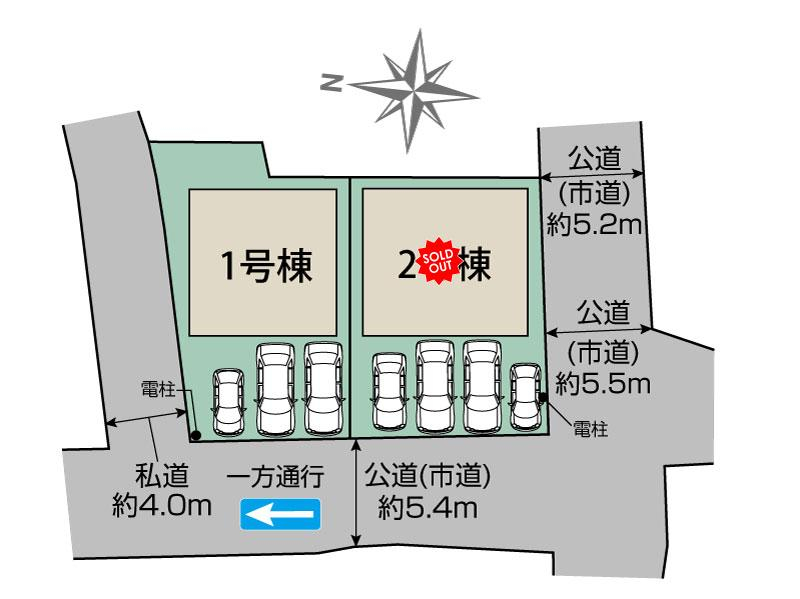 ブルーミングガーデン沖縄市住吉１丁目２棟の見取り図